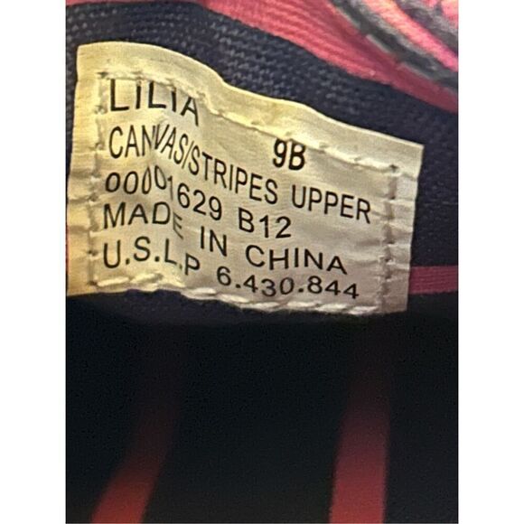 Polo Ralph Lauren Lilia canvas stripes pink size 9B  - Picture 9 of 9